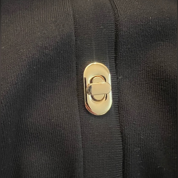 Collared Black Commense Cardigan with Metal Buttons - Picture 3 of 4